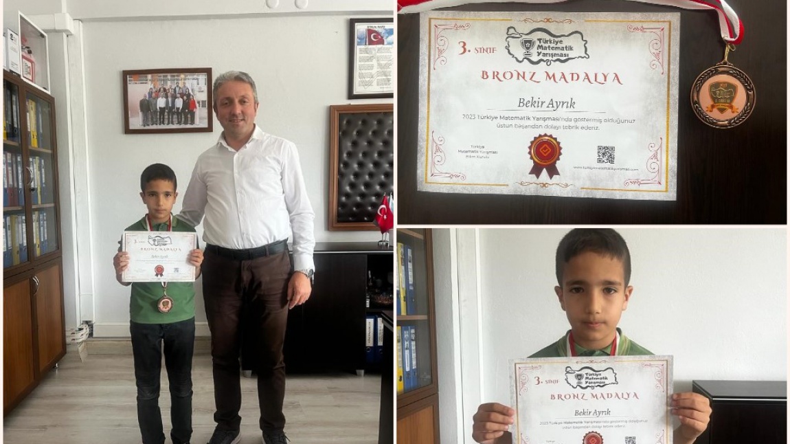 2023 Türkiye Matematik Yarışmasında Bronz Madalya Okulumuz Öğrencisi Bekir AYRIK'a